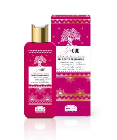 Helan G Oud - Shampoo Bath & Shower Gel with Sweet Almonds Proteins & Tea Tree Leaves - Extra-Gentle & Natural Hair & Body Wash for Women Nourished Skin and Stronger Hair - Made in Italy 200 ml
