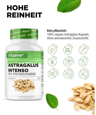 Astragalus 1400 mg - Premium Vegan Supplement - 180 Capsules with 50% Polysaccharides - Pure Extract No Additives - High-Dosed International Shipping - Buy Online on GoSupps.com