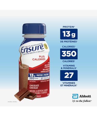 Ensure Plus Calories Nutritional Supplement Shake Value Pack To Help With Healthy Weight Gain Or Maintenance Chocolate 24 x 235-mL Bottles - Buy Online on GoSupps.com