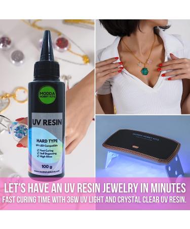 MODDA UV Resin Jewelry Making Kit for Adults - Includes UV Resin, Lamp, Molds, Glitters, Foil Flakes - Beginner Friendly with Video Course - DIY Arts and Crafts - Buy Online on GoSupps.com
