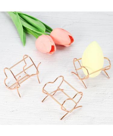 VOCOSTE 3pcs Love Shaped Makeup Sponge Holder | Rose Gold Cosmetic Egg Case & Drying Stand for Beauty Tools - Buy Online on GoSupps.com
