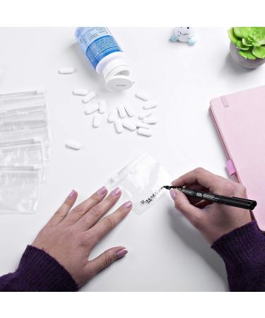 Reusable Pill Pouches with Slide Lock | 14 Count Monday-Sunday Pill Bags | EVA Plastic for Vitamins & Medicines - Buy Online on GoSupps.com