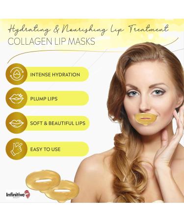 Glamza Infinitive Beauty Collagen Lip Masks Moisturizing and Nourishing Lip Treatment for Soft Plump Lips x10 - Buy Online on GoSupps.com