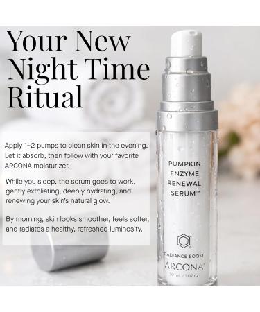 ARCONA Pumpkin Enzyme Glow Serum Transforms Dull Skin Overnight with Plant-Based AHAs & Natural Retinol | Reveals a Brighter Smoother Complexion | Gentle Retinol Serum for Face 1.17 fl oz - Buy Online on GoSupps.com