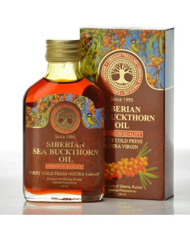 Siberian Sea Buckthorn Oil 100 Ml, Premium Quality, Natural, First Cold Press - 3.4 Fl Oz