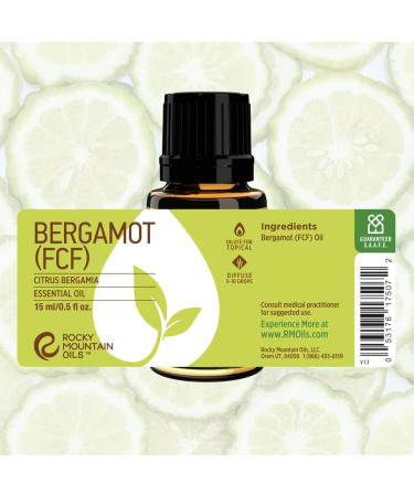Shop Rocky Mountain Oils Bergamot Essential Oil FCF - Natural Aromatherapy for Diffusers Massage Therapy & Skin Care - 15ml - Buy Online on GoSupps.com