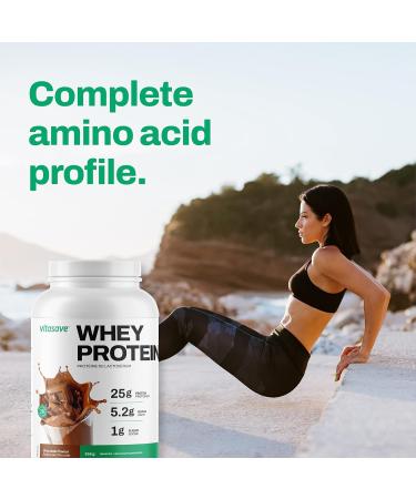 Whey Protein Powder by Vitasave 100% Whey Protein Powder 25g Protein Per Serving Grass-Fed Gluten-Free BCAAs Amino Acids - 26 servings 858g Tub (Chocolate Pack of 2) Chocolate Pack of 2 - Buy Online on GoSupps.com
