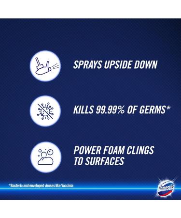Domestos Power Foam Citrus Blast Upside Down Spray bleach-free toilet & bathroom cleaner eliminates 99.99%* of germs 6x 450 ml (Pack of 2) - Buy Online on GoSupps.com