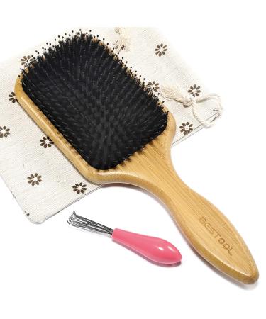 BESTOOL Hair Brush  Boar Bristle Hair Brushes for Women men Kid  Boar & Nylon Bristle Brush for Wet/Dry Hair Smoothing Massaging Detangling  Everyday Brush Enhance Shine & Health (Square)
