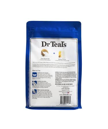 Dr. Teal's Milk and Honey Epsom Salt Soaking Solution - 48oz (3 Pound) - Buy Online on GoSupps.com