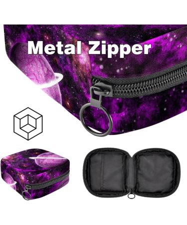 Menstruation Pad Bag with Zipper | Stylish Women's Napkin & Tampon Collection Bag | Space Planet Galaxy Design - Buy Online on GoSupps.com