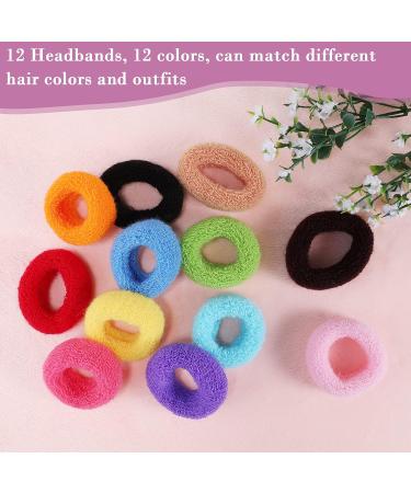 Boobeen 12 Pack Thick Hair Ties for Curly Hair - Seamless Large Hair Elastics for Women - Coloured Stretch Rubber Bands - Buy Online on GoSupps.com