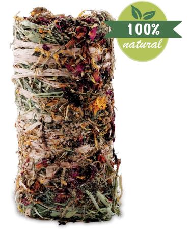 Living World Green Botanicals Hay Bale with Flowers 200 g (7 oz) - Buy Online on GoSupps.com