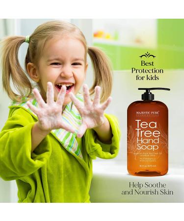 Majestic Pure Tea Tree Hand Soap - Aloe Vera & Rosemary - Sulfate Free Liquid Wash (16 fl oz) - Buy Online on GoSupps.com