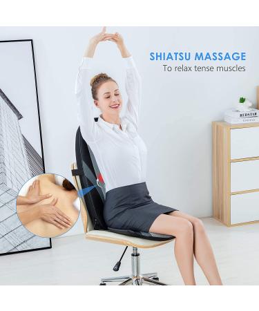 Comfier Back Massager with Heat - Shiatsu Massage Chair Pad for Full Back, Shoulder, and Neck - Home & Office Use - Gray - Buy Online on GoSupps.com