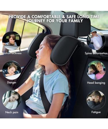 Buy Bubulii 360 Rotatable Car Headrest for Kids & Adults | Soft Snack Pillow & Neck Support | Easy Installation (Black) - Buy Online on GoSupps.com