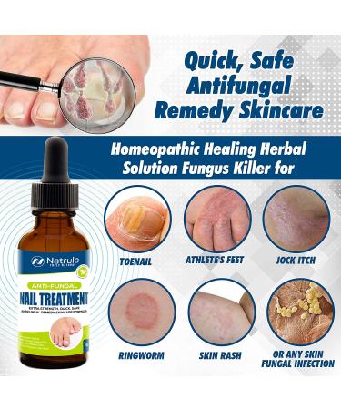 Extra Strength Natural Anti-Fungal Nail Treatment Drops - Homeopathic Herbal Fungus Killer for Toenails & Skin - Effective Athlete's Foot, Jock Itch, Ringworm Relief - Quick & Safe Antifungal Remedy - Buy Online on GoSupps.com