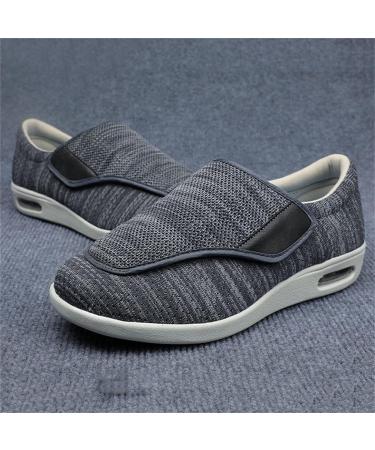 NVBHOF Diabetic Slippers | Extra Wide Men's Arthritis Edema Shoes | Adjustable Closure for Swollen Feet | Elderly Plantar Fasciitis Support | Dark Grey - Size 5.5 - Buy Online on GoSupps.com