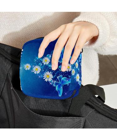 Buy Stylish Menstruation Pad Bag with Zipper - Women s Tampon & Napkin Collecting Bags (Blue Butterflies Daisies Floral Designs) - Durable & Convenient for Girls - Buy Online on GoSupps.com