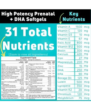 SHIFAA NUTRITION Halal Prenatal Vitamins with DHA, Folic Acid, and Essential Nutrients | 90 High Potency Softgels | Keto-Friendly Formula with Vitamin C, Biotin, Lutein, and Iodine - Buy Online on GoSupps.com