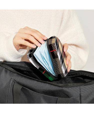 Buy Women's Bonds Storage Pockets - Portable Period Kit Bag in Checkered Brown Black White & Blue - Perfect for Feminine Products - Buy Online on GoSupps.com