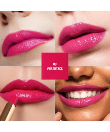 Oulac 2-in-1 Lipstick & Lip Balm - Juicy Shiny Lip Care for Smooth Hydrated Lips - Vegan Cool Toned Raspberry (09) - Perfect for Dry Cracked Lips - Buy Online on GoSupps.com