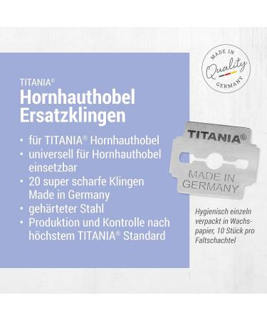 TITANIA Replacement Blades for Callus Plane (20 Pieces) - Professional Quality Blades for Perfect Pedicures | Shop Internationally! - Buy Online on GoSupps.com