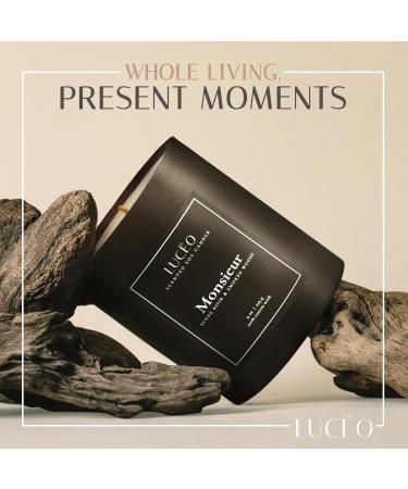 Premium Monsieur Candle | Suede Noir & Smoked Woods | Hand-Poured Luxury Soy Candles | Vegan & Paraffin-Free | 9 oz Home Decor - Buy Online on GoSupps.com