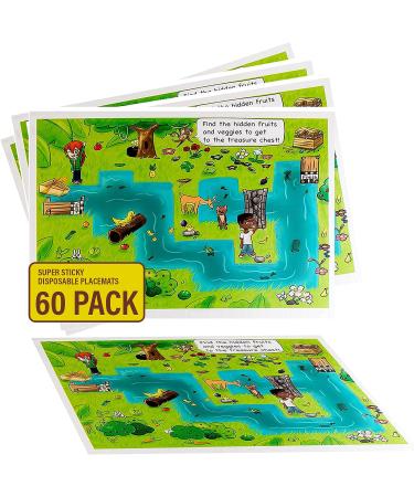 Party Bargains Super Sticky Disposable Placemats - 60 Pack (Treasure Chest Design) | BPA Free Baby Placemat | Quick & Easy to Clean | Safe & Germ-Free Surface - Buy Online on GoSupps.com