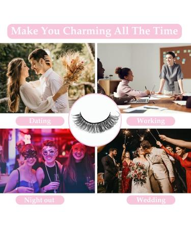 10 Pairs 3D False Eyelashes - Natural D Curl Russian Strip Lashes with Clip | Fluffy Wispy Extension for Stunning Eye Makeup - Buy Online on GoSupps.com