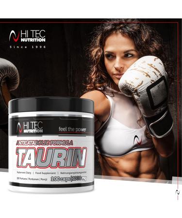 Hi Tec Nutrition Taurin Capsules 1000mg - High Dose Dietary Supplement for Anticatabol Effect - Insulinomimetic Amino Acid Formula - Buy Online on GoSupps.com
