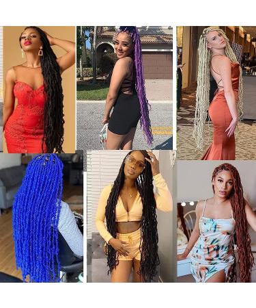 36 Inch Soft Locs Crochet Hair - 5 Packs of Curly Faux Goddess Locs for Black Women in 1B - Buy Online on GoSupps.com