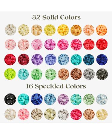 Polymer Clay Bead Kit - Heishi 10500+ pcs for Bracelets & Jewelry Making - Girls & Adults - Preppy Style - Buy Online on GoSupps.com