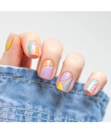 Avoa Beauty Nail Film - Summer Breeze | Purple White Yellow Blue Swirl | 16 Long-Lasting Self-Adhesive Nail Wraps | International Shipping Available - Buy Online on GoSupps.com
