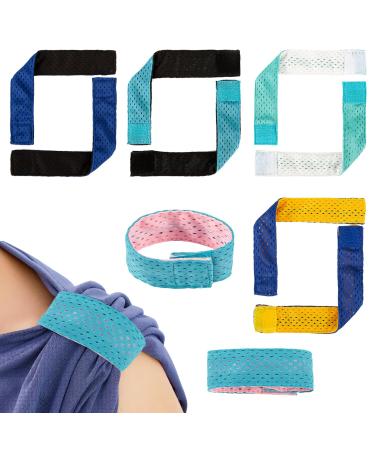 5 Pairs Jersey Sleeve Bands Sleeve Holders Soccer Softball Sleeve Ties with Hook and Loop Fasteners Sleeve Straps for Shirts Scrunchies for T Shirts Baseball Sports Activities Boy Girl (Color)