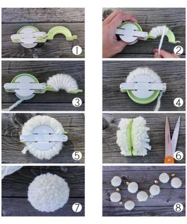 Pompom Maker EFly 4 Pcs Set - DIY Wool Knitting Craft Tool for Kids & Adults - Buy Online on GoSupps.com