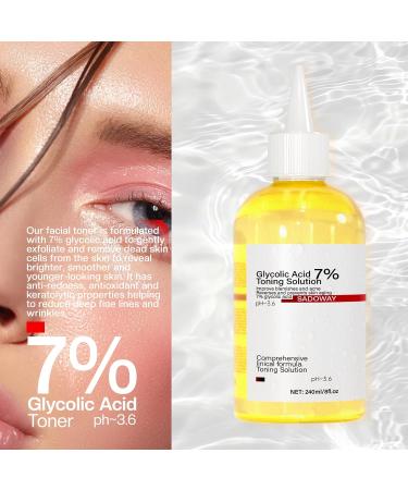 SADOWAY Glycolic Acid Toning Solution - 240ML 7% Toner for Radiant Skin Clarity | Ideal for Home Use - Buy Online on GoSupps.com