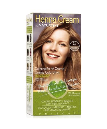 Naturtint | Henna Cream | Semi-Permanent Ammonia-Free Hair Color Cream | +90% Natural Ingredients | Up to 12 Washes | 7.3 Golden Blonde | 110 ml