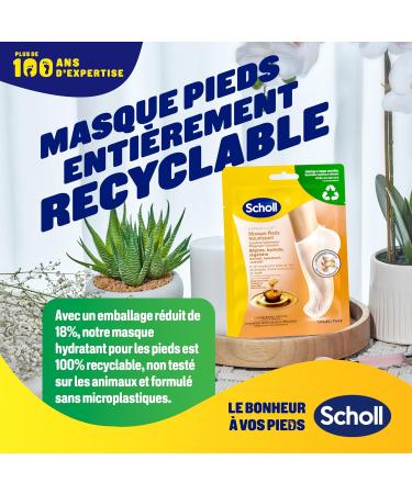Scholl Nourishing Foot Masks - Pack of 4 pairs - Softer feet in just one application - Formulated with manuka oil urea and shea butter for intense hydration - Buy Online on GoSupps.com