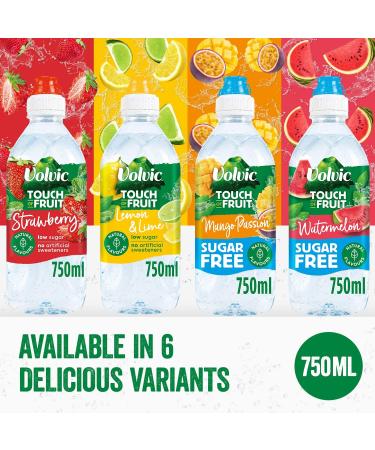 Volvic Touch of Fruit Sugar Free Lemon & Lime Water 6 x 750ml - Refreshing Hydration - Buy Online on GoSupps.com