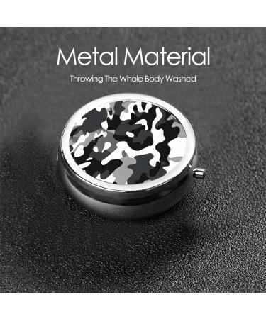 Buy Digital Camo Round Pill Box - 3 Compartment Portable Travel Organizer for Vitamins & Medications - Buy Online on GoSupps.com