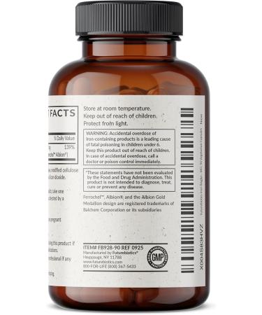 Futurebiotics Iron Bisglycinate 25mg Gentle on The Stomach Supports Energy & Healthy Red Blood Cell Production - Non-Constipating Formula - Non GMO 90 Vegetarian Capsules 90 Count (Pack of 1) - Buy Online on GoSupps.com