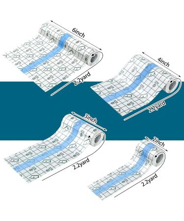 Threlaco 8 Piece Transparent Stretch Adhesive Bandage Set - Waterproof Clear Dressing Tape in 4 Sizes - Buy Online on GoSupps.com
