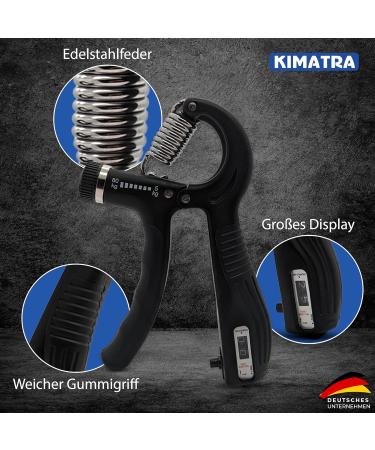 Kimatra 2-Part Handle Force Train Pack | 5kg to 60kg Hand Trainer Set for Fingers Hands & Forearms | Integrated Counting Function - Black - Buy Online on GoSupps.com