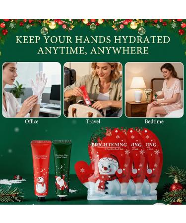  HapDeFu Exfoliating Glove Professional Hand Care Christmas Kit with 3 Hand Masks and 2 Hand Creams Intense Repair to Soften Skin - Buy Online on GoSupps.com