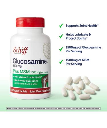 Schiff Glucosamine 1500mg + MSM Tablets (150 ct) - Joint Care Supplement for Mobility & Flexibility - Buy Online on GoSupps.com