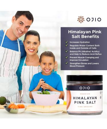 Ojio Himalayan Pink Fine Grain Salt - Pure Culinary Grade, Nutrient Dense, 1 Pound (Pack of 1) - Buy Online on GoSupps.com