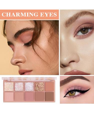 10 Colors Eyeshadow Palette Matte Nude Eye Makeup Palette Ultra-Blendable Long Lasting High Pigmented Waterproof Nudes Neutral Smooth Eye Shadow Palette for Women Natural Charming Looking #03 3# - Buy Online on GoSupps.com