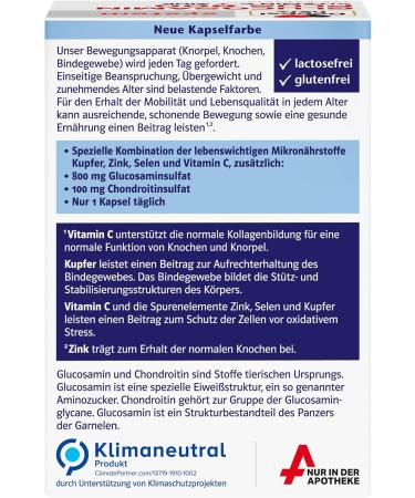 Doppelherz System Glucosamin 800 Plus - 120 Capsules with Vitamin C for Collagen Formation & Cartilage Support - International Shipping Available - Buy Online on GoSupps.com