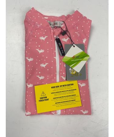 weVSwe Baby Toddler Boy Swimsuit UPF 50+ Sun Protection Rash Guard with Crotch Zipper | 0-3 Years | 0-6 Months | Pink Whale Pattern - Buy Online on GoSupps.com